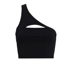 Alphalete Womens One Shoulder Cutout Sports Bra Black XXS AL21-1066B